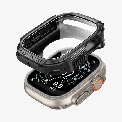 Spigen Rugged Armor futrola sa zaštitnikom ekrana za Apple Watch Ultra Series, Crna ACS11414