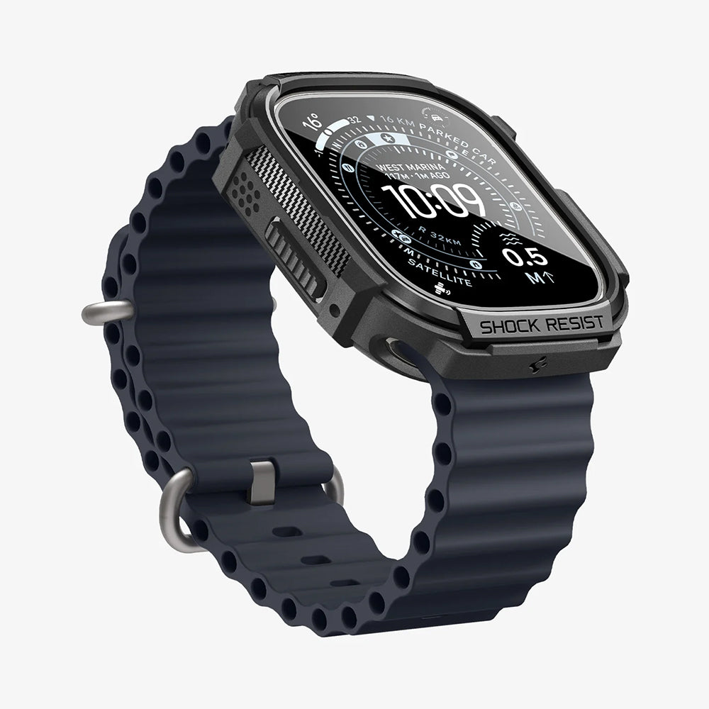 Spigen Rugged Armor futrola sa zaštitnikom ekrana za Apple Watch Ultra Series, Crna ACS11414