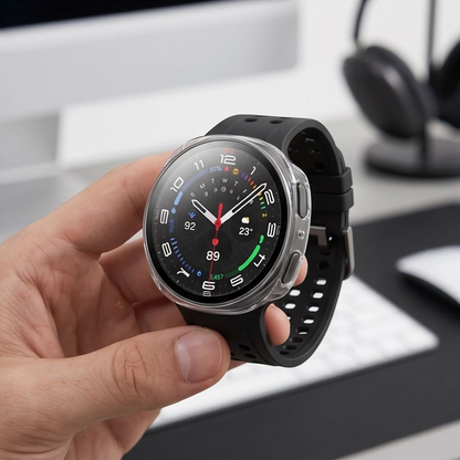 Futrola Tech-Protect Defense za Samsung Galaxy Watch 9 / Watch8 44mm, Set 2 komada, Crna / Prozirna