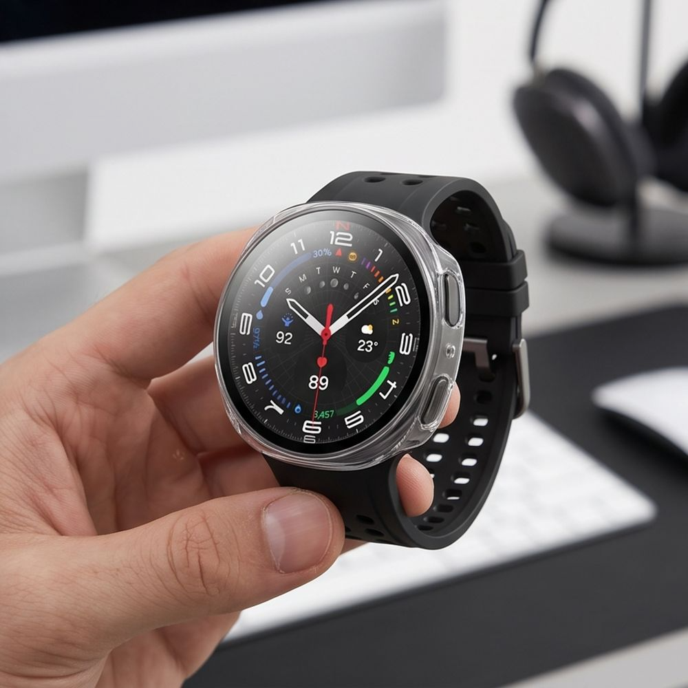 Tech-Protect Defense futrola za Samsung Galaxy Watch9 / Watch8 40mm, Set 2 komada, Crna / Prozirna