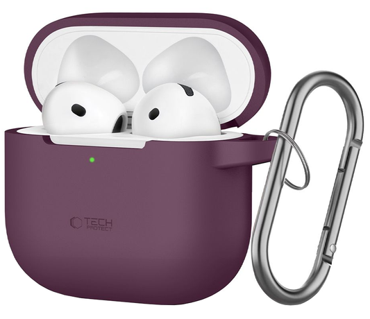 Tech-Protect Silicone Hook maska za Apple AirPods 4 / AirPods 5, bordo crvena.