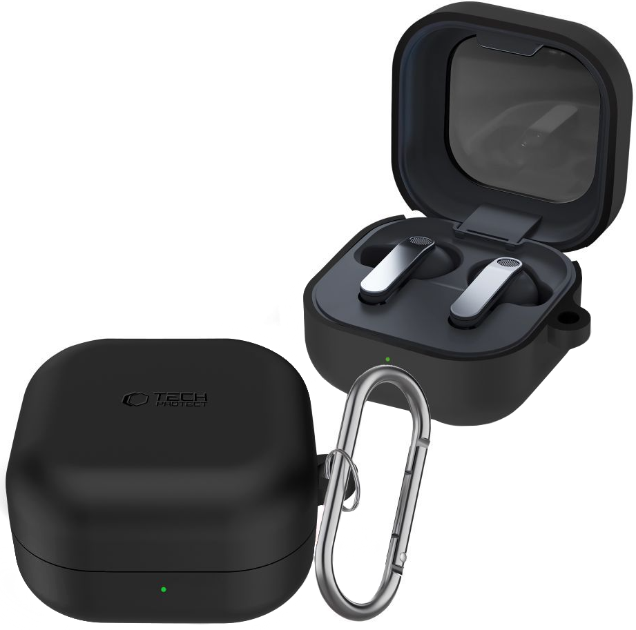 Futrola Tech-Protect Silicone Hook za Samsung Galaxy Buds4 / Buds4 Pro, Crna
