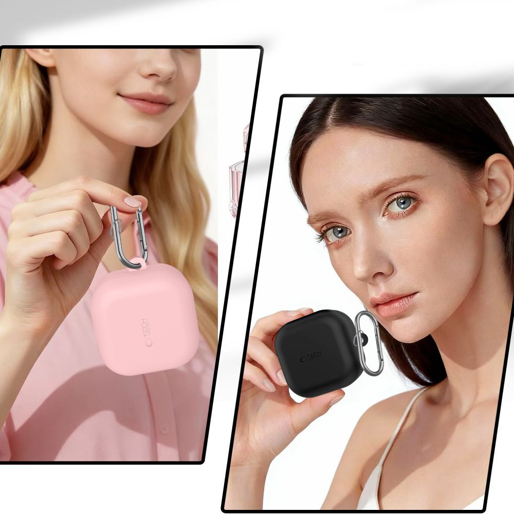 Futrola Tech-Protect Silicone Hook za Samsung Galaxy Buds4 / Buds4 Pro, Crna