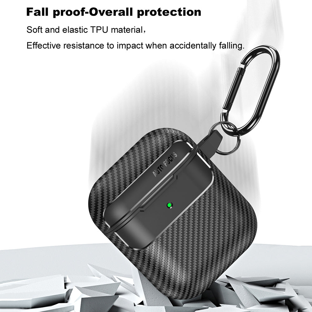Techsuit CarbonFiber futrola za Apple AirPods Gen 2 / Gen 1, Crna
