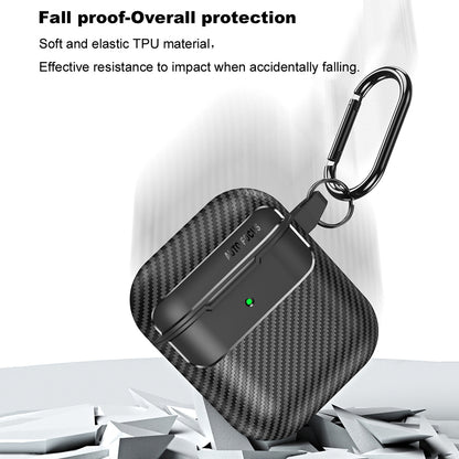 Techsuit CarbonFiber futrola za Apple AirPods Gen 2 / Gen 1, Crna