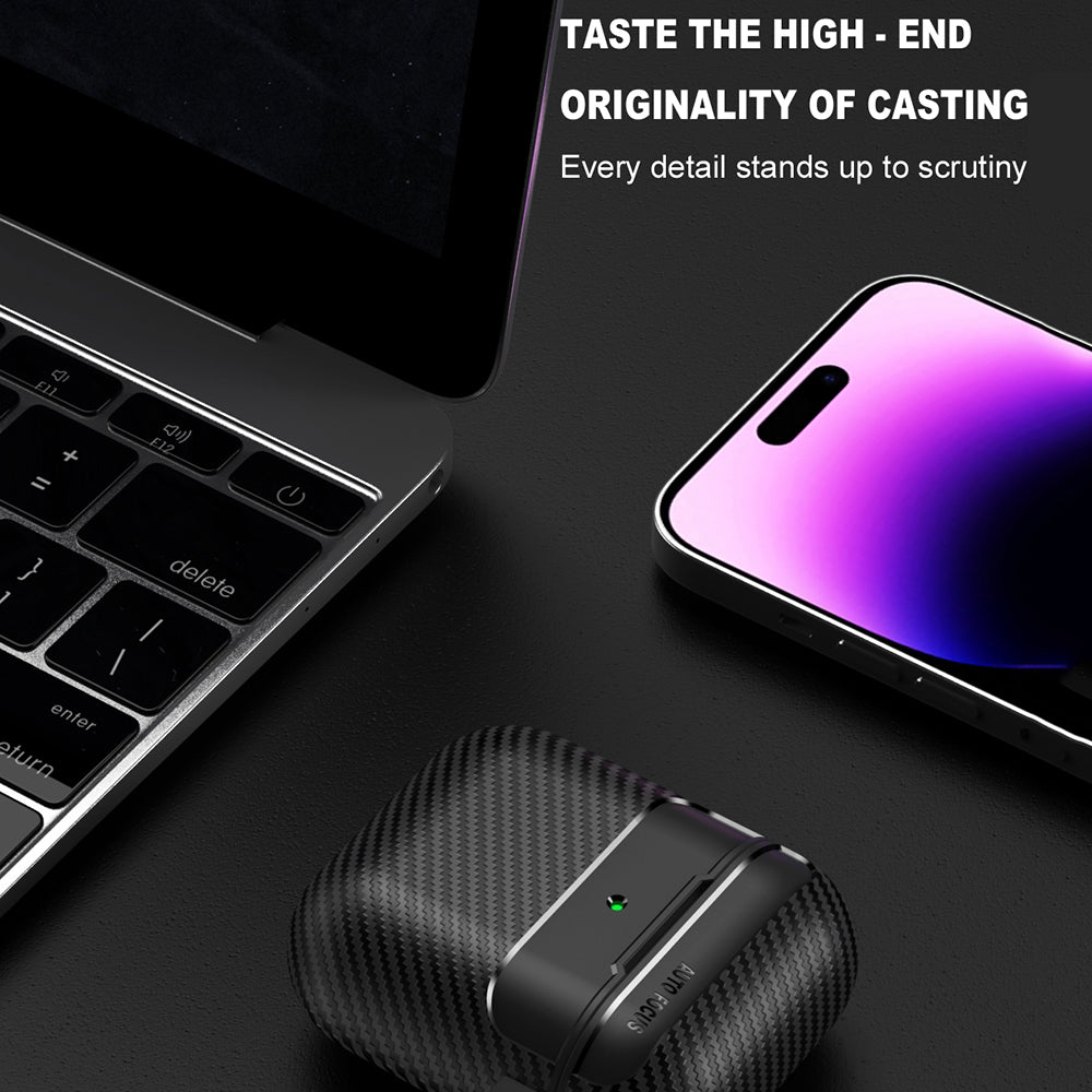 Techsuit CarbonFiber futrola za Apple AirPods Gen 2 / Gen 1, Crna