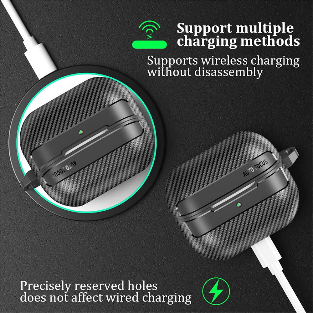 Techsuit CarbonFiber futrola za Samsung Galaxy Buds3 FE / Buds3 Pro / Buds3, Crna