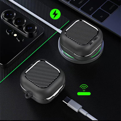 Techsuit CarbonFiber futrola za Samsung Galaxy Buds4 / Buds4 Pro, Crna