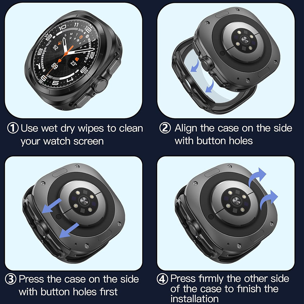 Techsuit Defense360 Pro futrola za Samsung Galaxy Watch Ultra, Crna