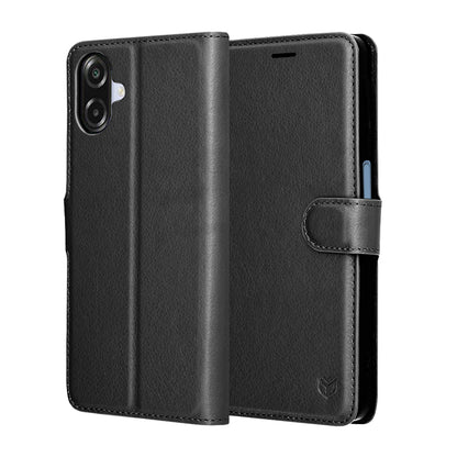 Futrola za Samsung Galaxy A07 4G A075, Techsuit, Kožna Folio, Crna