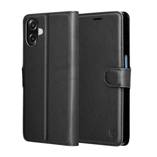 Futrola za Samsung Galaxy A07 4G A075, Techsuit, Kožna Folio, Crna