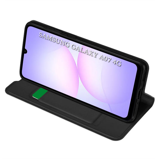 Maska za Samsung Galaxy A07 4G A075, Techsuit, Magskin Book, Crna
