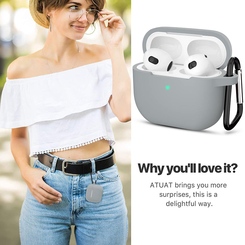 Techsuit silikonska futrola za Apple AirPods 3, siva