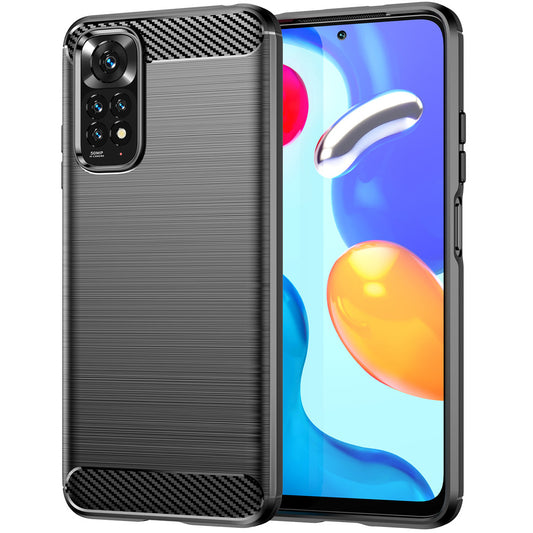 Maska za Xiaomi Redmi Note 11S / Note 11, Karbon, Crna
