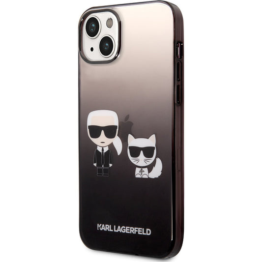 Futrola za Apple iPhone 14 Plus, Karl Lagerfeld, Gradient Karl & Choupette, Crna
