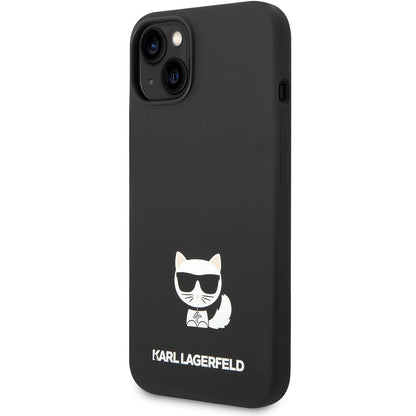 Maska za Apple iPhone 14 Plus, Karl Lagerfeld, Silicone Body Choupette, Crna