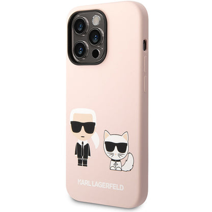 MagSafe futrola za Apple iPhone 14 Pro, Karl Lagerfeld, silikonsko tijelo Karl & Choupette, roza