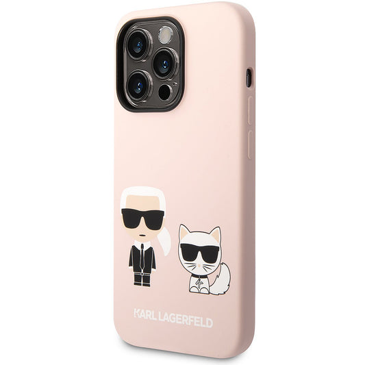MagSafe futrola za Apple iPhone 14 Pro Max, Karl Lagerfeld, Silikonsko tijelo Karl & Choupette, Roza