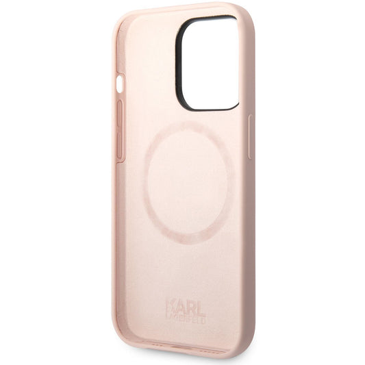 MagSafe futrola za Apple iPhone 14 Pro, Karl Lagerfeld, Silicone Karl Head, Roza