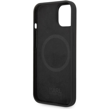 MagSafe maska za Apple iPhone 14 Plus, Karl Lagerfeld, Liquid Silicone Karl Head, Crna