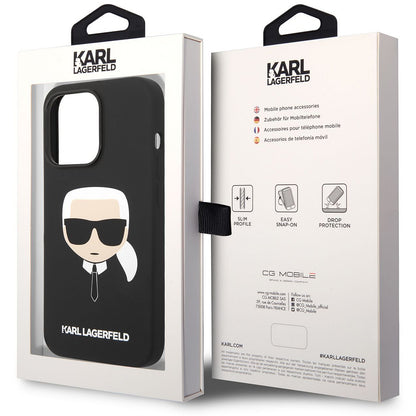 MagSafe futrola za Apple iPhone 14 Pro, Karl Lagerfeld, Silicone Karl Head, Crna