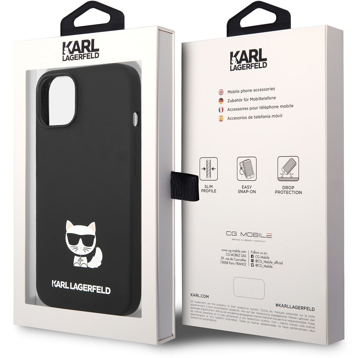 Maska za Apple iPhone 14 Plus, Karl Lagerfeld, Silicone Body Choupette, Crna