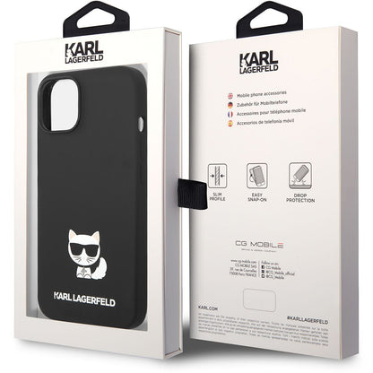 Maska za Apple iPhone 14 Plus, Karl Lagerfeld, Silicone Body Choupette, Crna