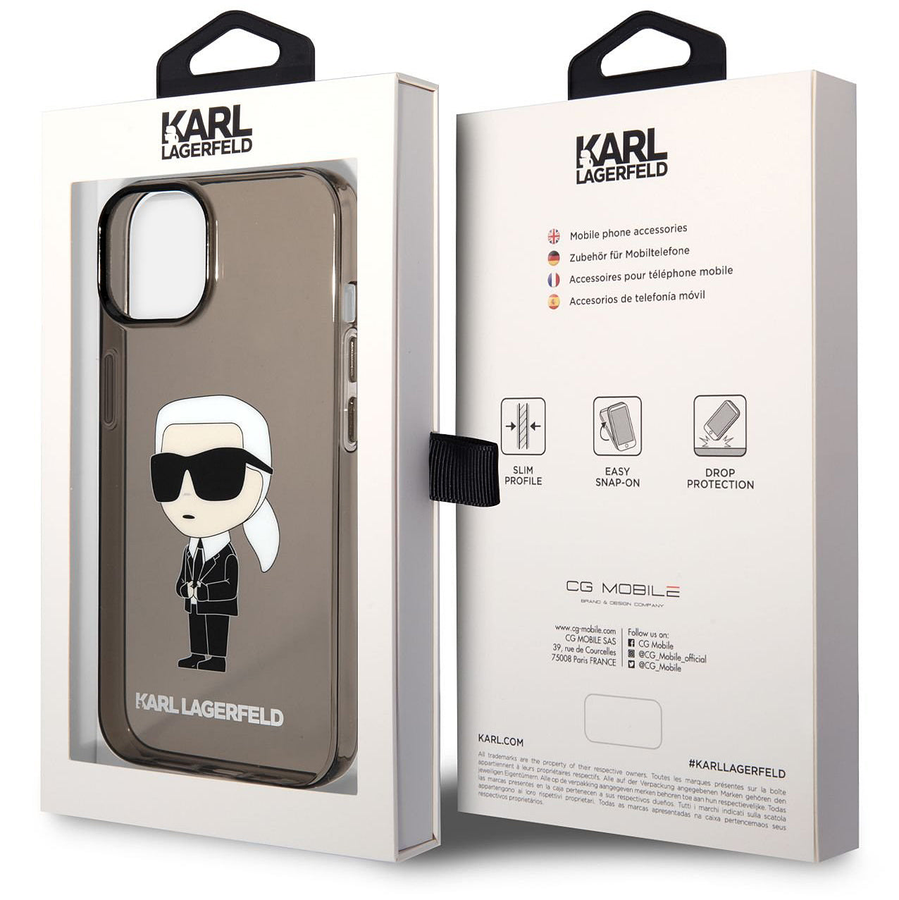 Futrola za Apple iPhone 14 Plus, Karl Lagerfeld, IML Ikonik NFT, Prozirno Crna