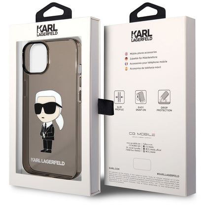 Futrola za Apple iPhone 14 Plus, Karl Lagerfeld, IML Ikonik NFT, Prozirno Crna