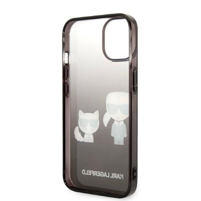 Futrola za Apple iPhone 14 Plus, Karl Lagerfeld, Gradient Karl & Choupette, Crna