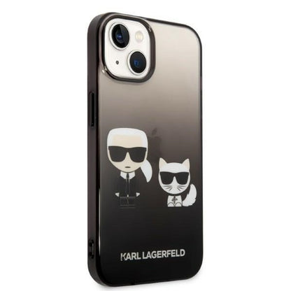 Futrola za Apple iPhone 14 Plus, Karl Lagerfeld, Gradient Karl & Choupette, Crna