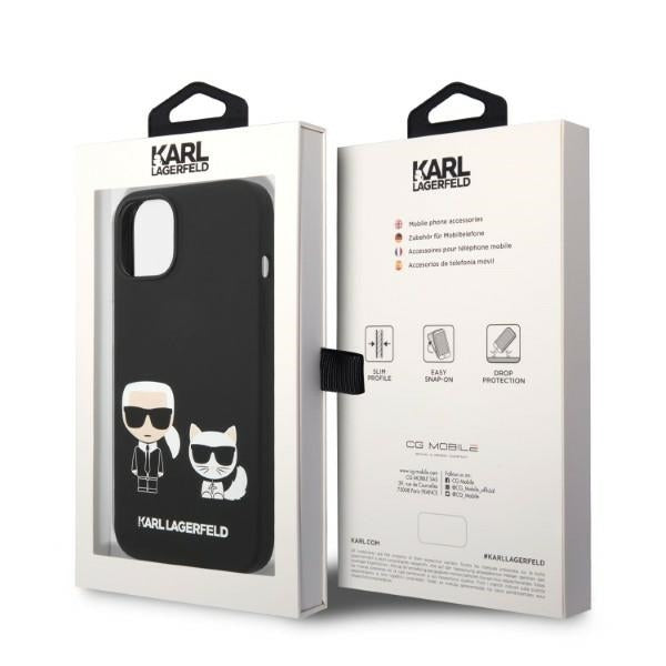 MagSafe futrola za Apple iPhone 14 Plus, Karl Lagerfeld, Silikon Karl & Choupette, Crna