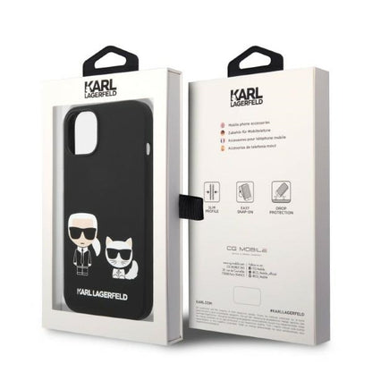 MagSafe futrola za Apple iPhone 14 Plus, Karl Lagerfeld, Silikon Karl & Choupette, Crna