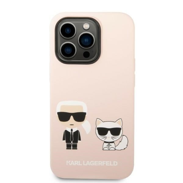 MagSafe futrola za Apple iPhone 14 Pro, Karl Lagerfeld, silikonsko tijelo Karl & Choupette, roza