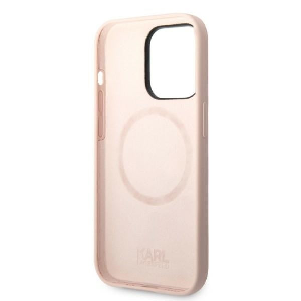 MagSafe futrola za Apple iPhone 14 Pro, Karl Lagerfeld, silikonsko tijelo Karl & Choupette, roza