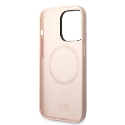 MagSafe futrola za Apple iPhone 14 Pro, Karl Lagerfeld, silikonsko tijelo Karl & Choupette, roza