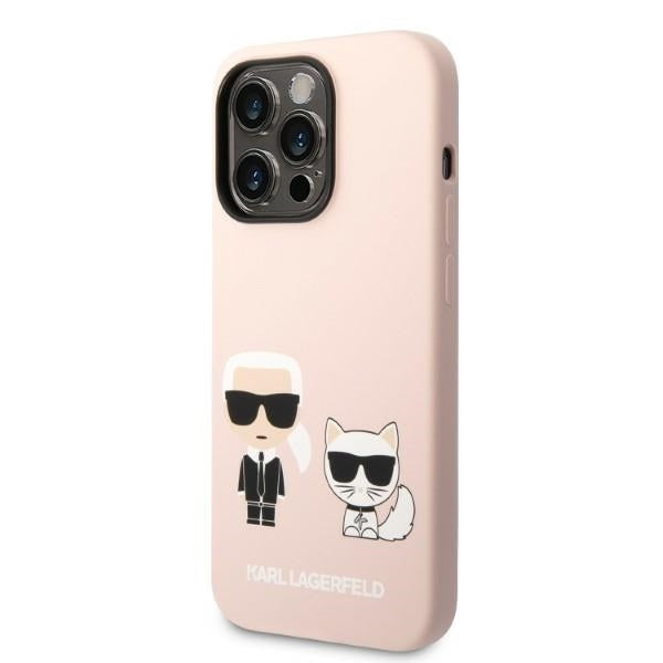 MagSafe futrola za Apple iPhone 14 Pro, Karl Lagerfeld, silikonsko tijelo Karl & Choupette, roza