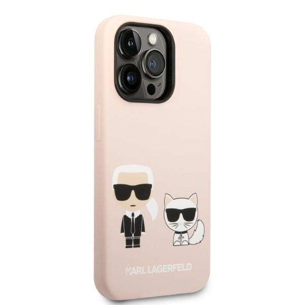 MagSafe futrola za Apple iPhone 14 Pro, Karl Lagerfeld, silikonsko tijelo Karl & Choupette, roza