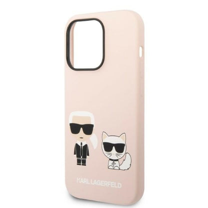 MagSafe futrola za Apple iPhone 14 Pro, Karl Lagerfeld, silikonsko tijelo Karl & Choupette, roza