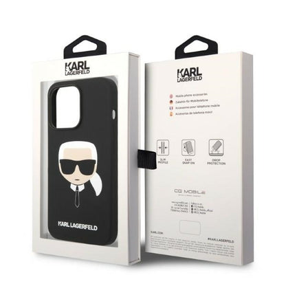 MagSafe futrola za Apple iPhone 14 Pro, Karl Lagerfeld, Silicone Karl Head, Crna