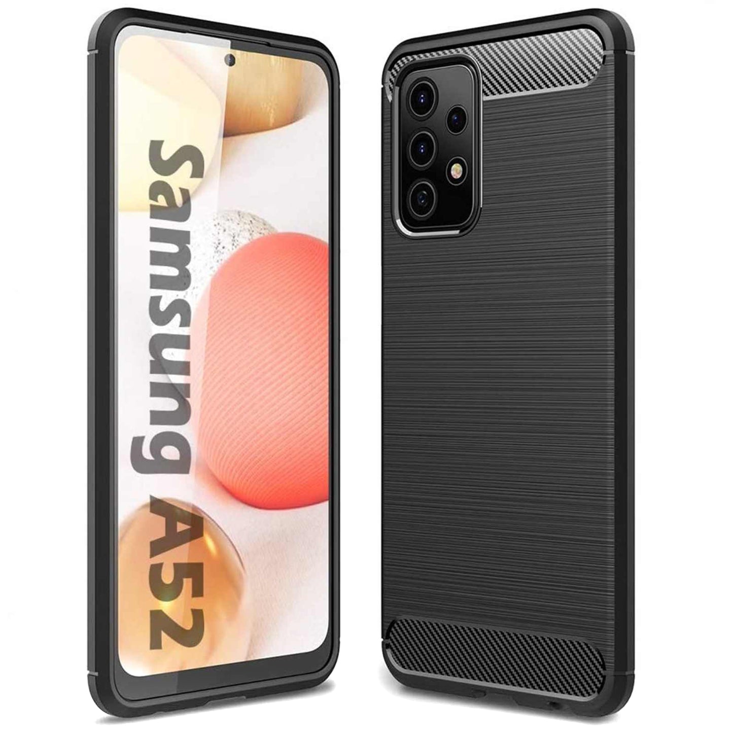 Maska za Samsung Galaxy A52s 5G A528 / A52 5G A526 / A52 A525, OEM, Karbon, Crna