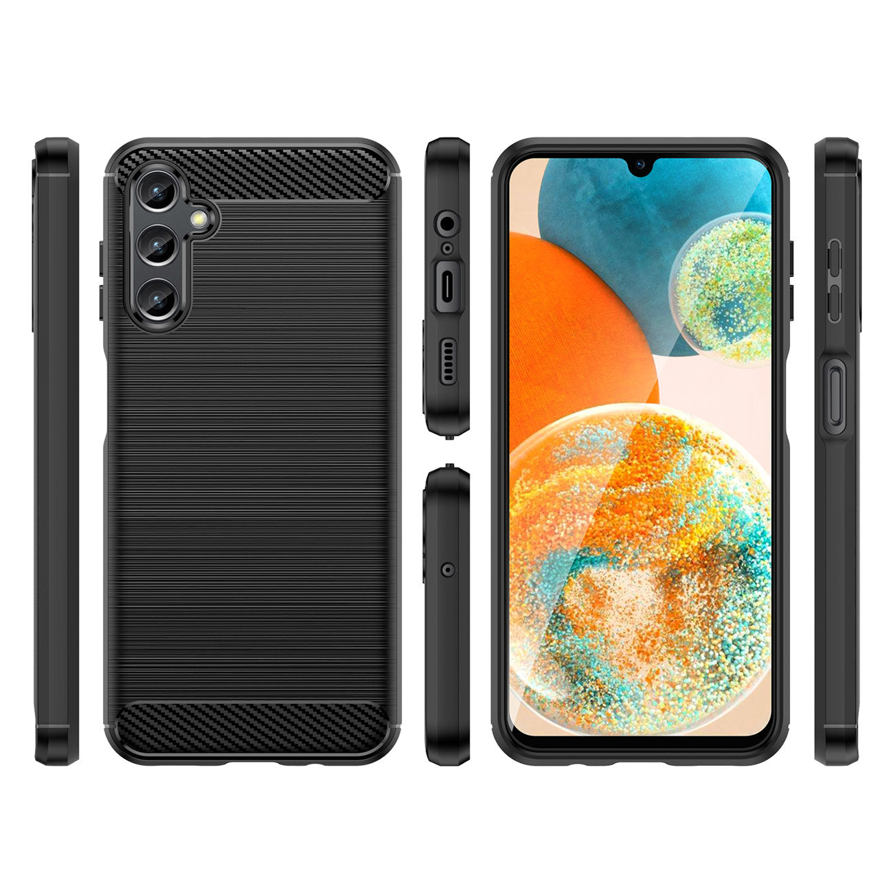 Maska za Samsung Galaxy A14 A145 / A14 5G A146, OEM, Karbon, Crna