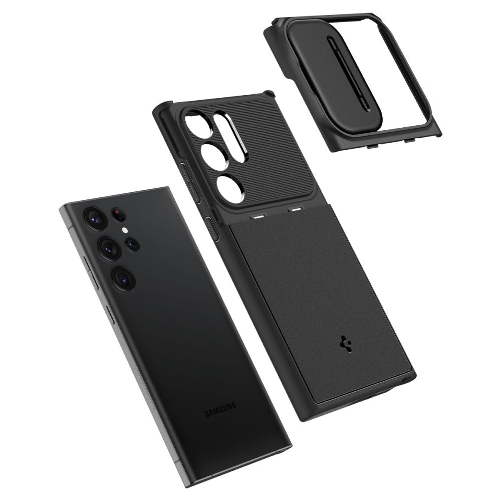 Futrola za Samsung Galaxy S23 Ultra S918, Spigen, OPTIK ARMOR, Crna ACS05639