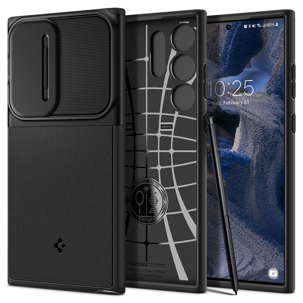Futrola za Samsung Galaxy S23 Ultra S918, Spigen, OPTIK ARMOR, Crna ACS05639