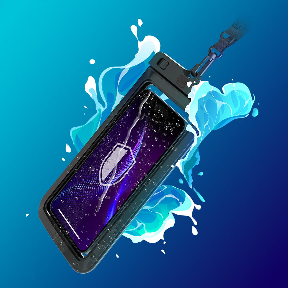 Univerzalna vodootporna futrola za telefon max. 7 inča, 3MK, Hydro, crna