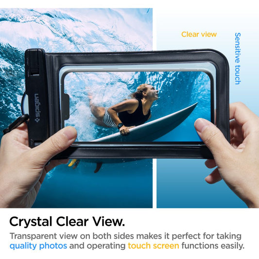 Univerzalna Vodootporna Torbica za Telefon 3.5inch - 7inch, Spigen, A601, Crna AMP04525