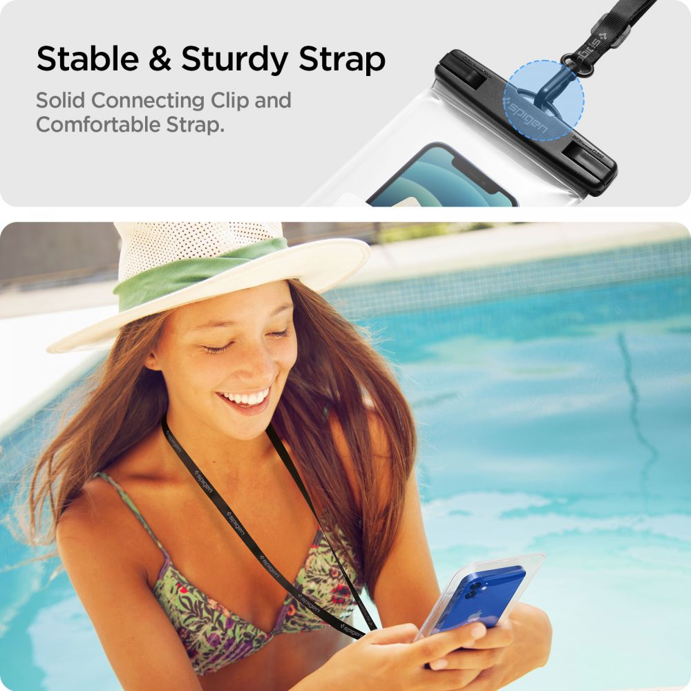 Univerzalna Vodootporna Torbica za Telefon max. 3.5inch - 7inch, Spigen, A601, Set 2 komada, Prozirna AMP03098