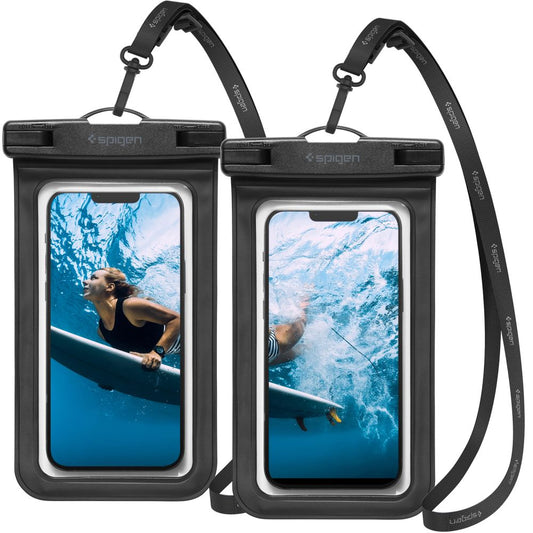 Univerzalna Vodootporna Torbica za Telefon max. 3.5inch - 7inch, Spigen, A601, Set 2 komada, Crna AMP04523