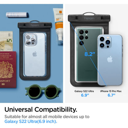 Univerzalna Vodootporna Torbica za Telefon max. 3.5inch - 7inch, Spigen, A601, Set 2 komada, Crna AMP04523