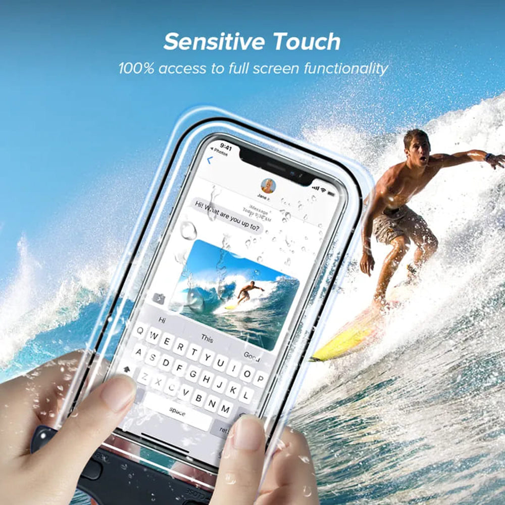 Univerzalna vodootporna futrola za telefon max. 6.5 inča, Techsuit, Crna